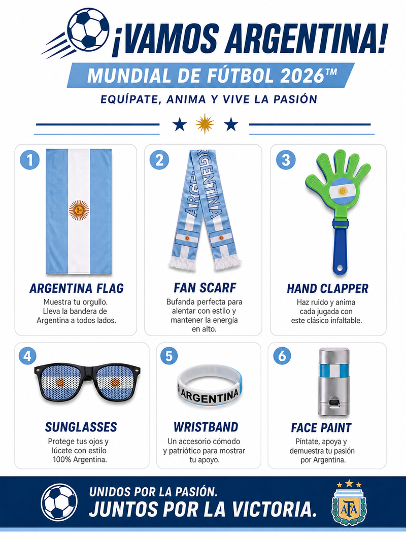 Argentina soccer Nation Fan Set – Albiceleste Supporter Gear