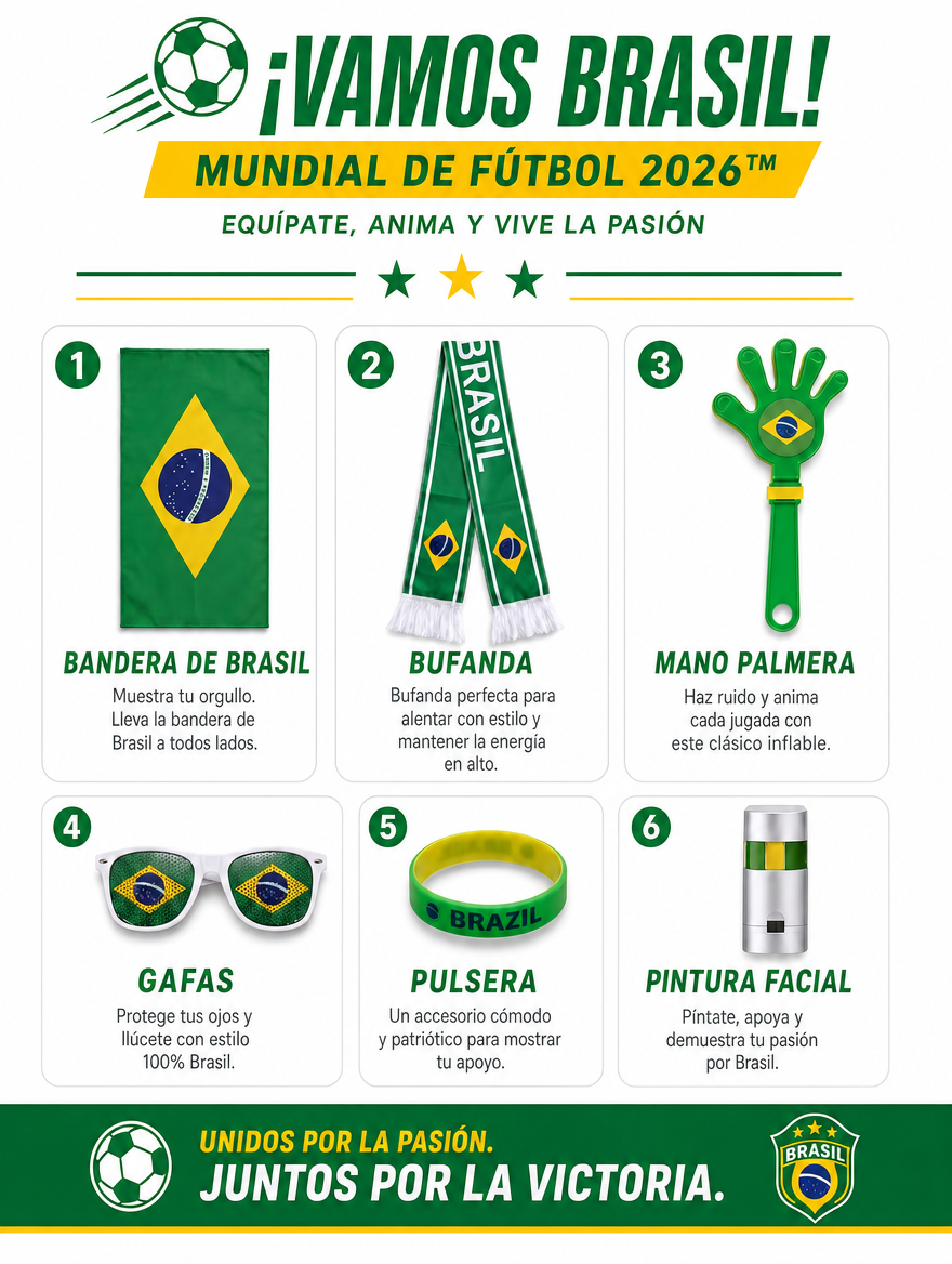 Brazil soccer Nation Fan Set – Seleção Supporter Gear