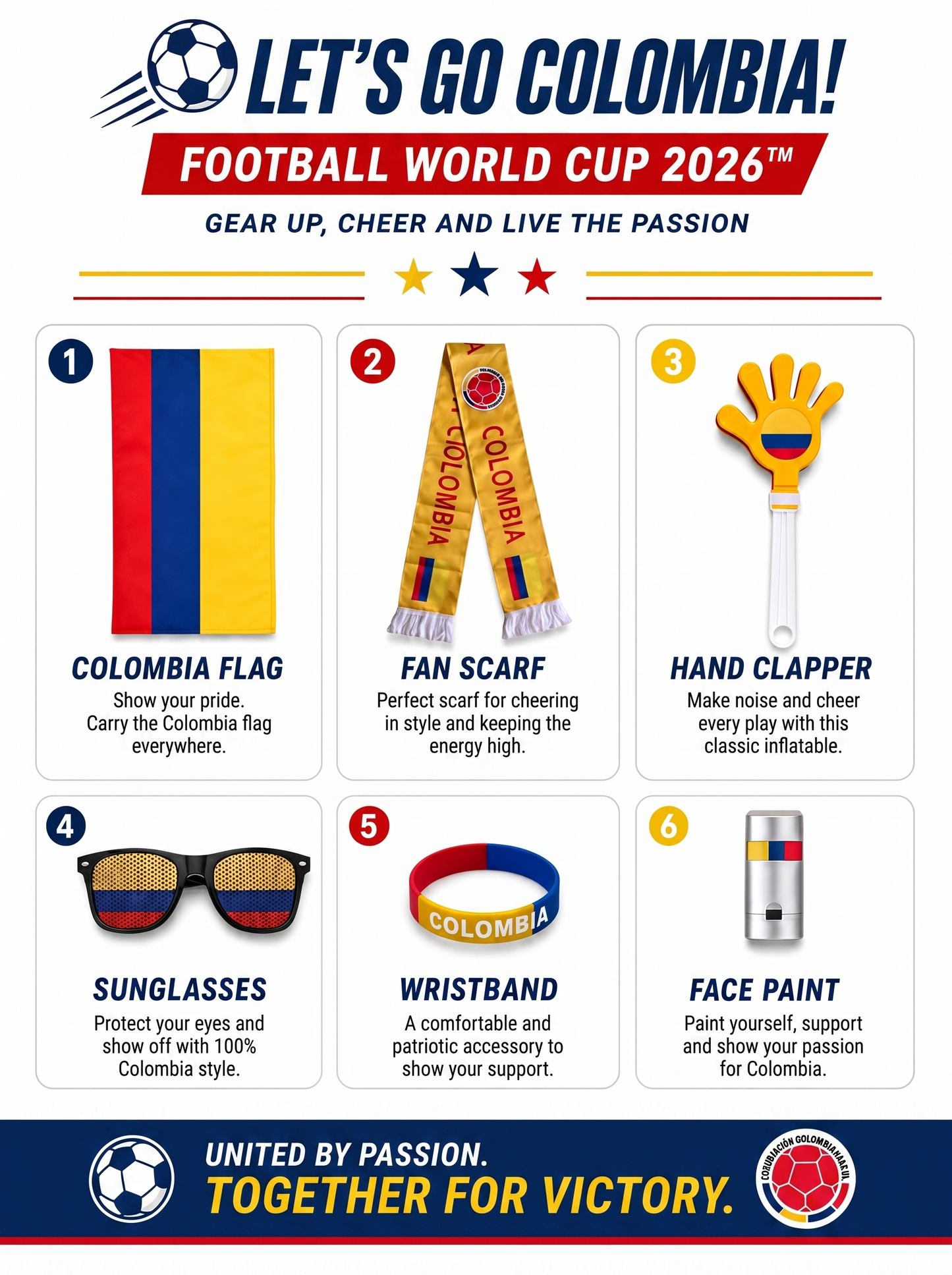 Colombia Ultimate soccer Fan Set – Supporter Merchandise