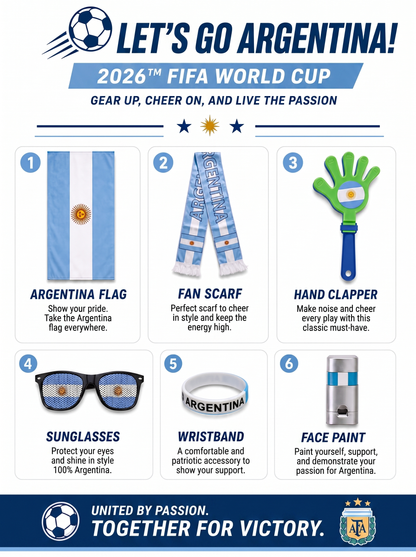 Argentina soccer Nation Fan Set – Albiceleste Supporter Gear
