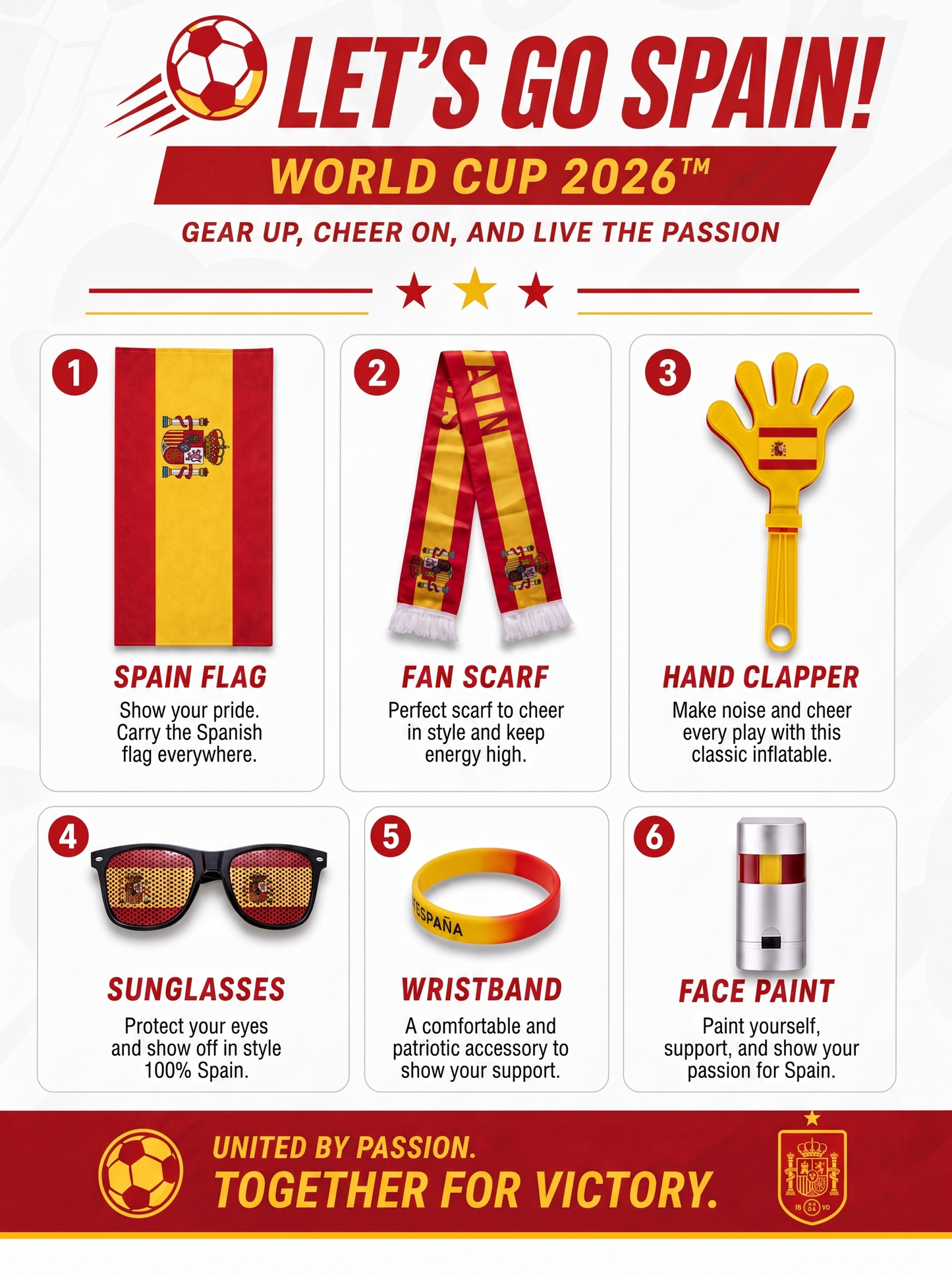 Spain soccer Nation Fan Set – La Roja Supporter Gear